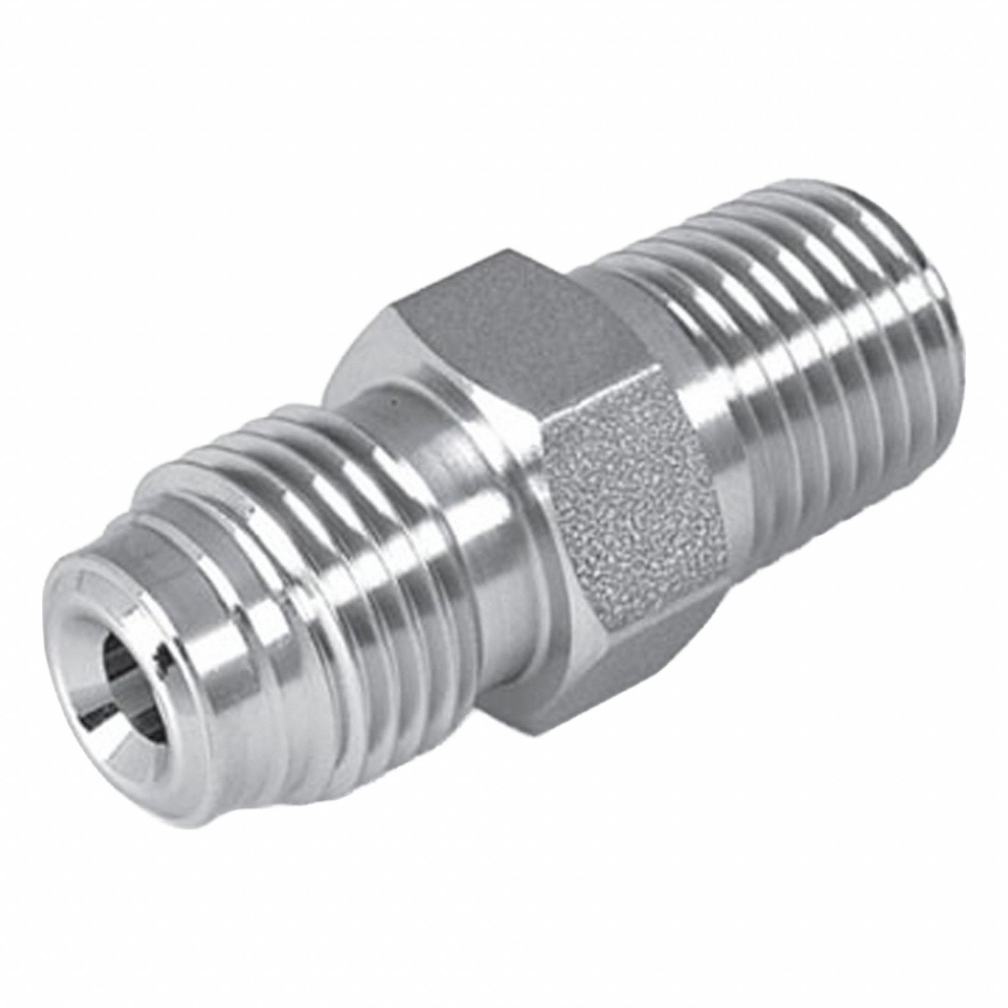 Compression High Purity Fitting: 1/2 in OD x 1/2 in Pipe Fitting Size, Stainless Steel