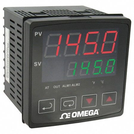 OMEGA DIAL LIMIT CONTROLLER: CN730, 1/4 DIN Size, RTD, 100 to 240V AC, 0°C to 50°C, Digital, 5 A (MPN CN733). Key specifications — Brand: OMEGA; Alarms: (1) Relay; Current: 5 A; Display Type: Digital; Input Voltage: 100 to 240V AC; Output: (1) 5A SPST Relay at 250V AC Resistive; Product Type: DIN Temperature Controller; Sensor Type: RTD.