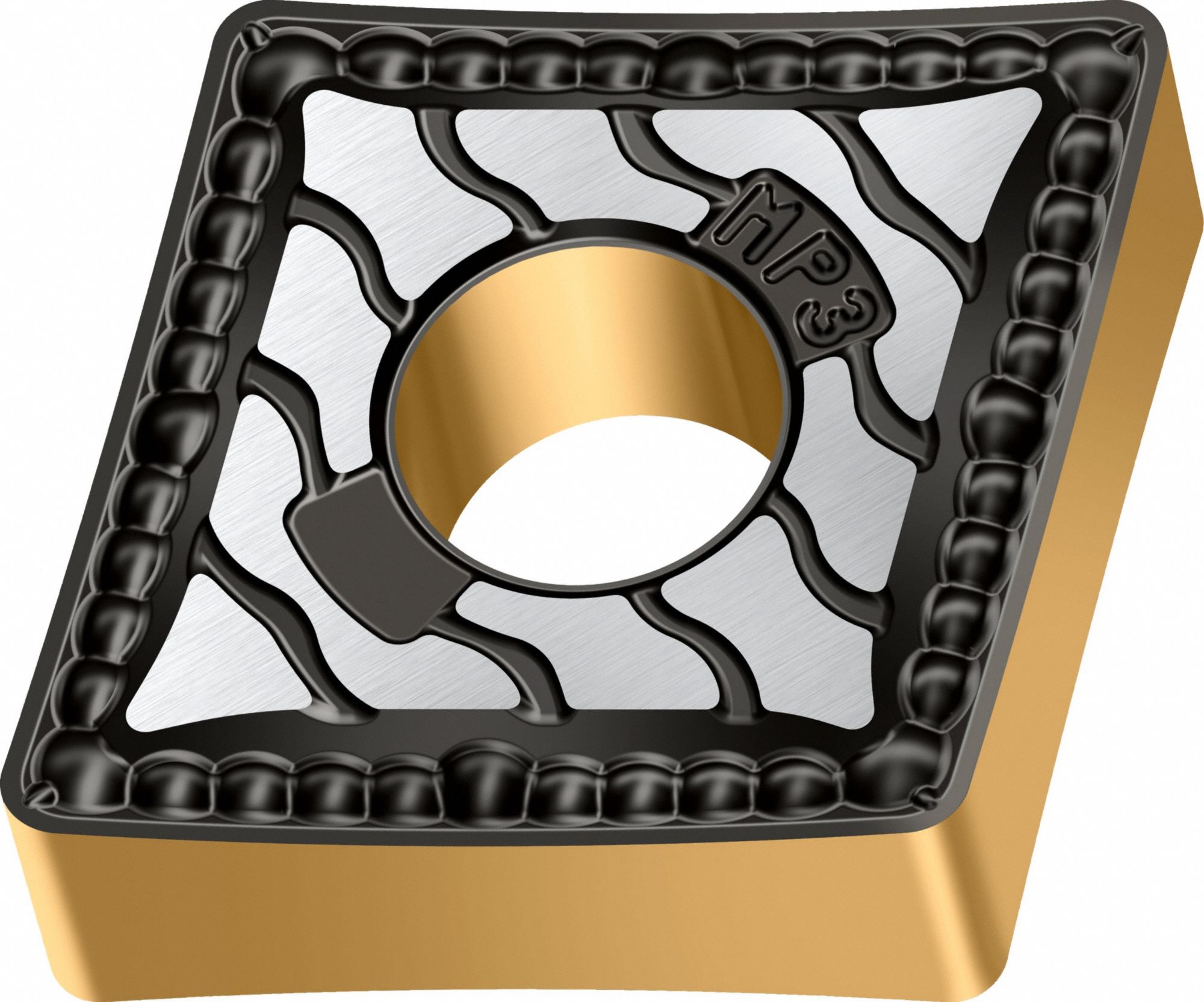 Turning Insert: CNMG Insert, Neutral, 3/16 in Thick, 1/32 in Corner Radius, Gold