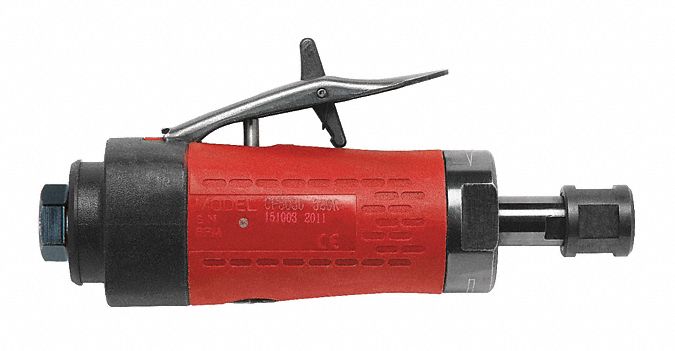 MEULEUSE À MATRICE,DROIT,0.4 CV,25 000 TR/MIN,L 5 7/8 PO,ENTRÉE AIR 1/4 PO NPT,COMPOSITE