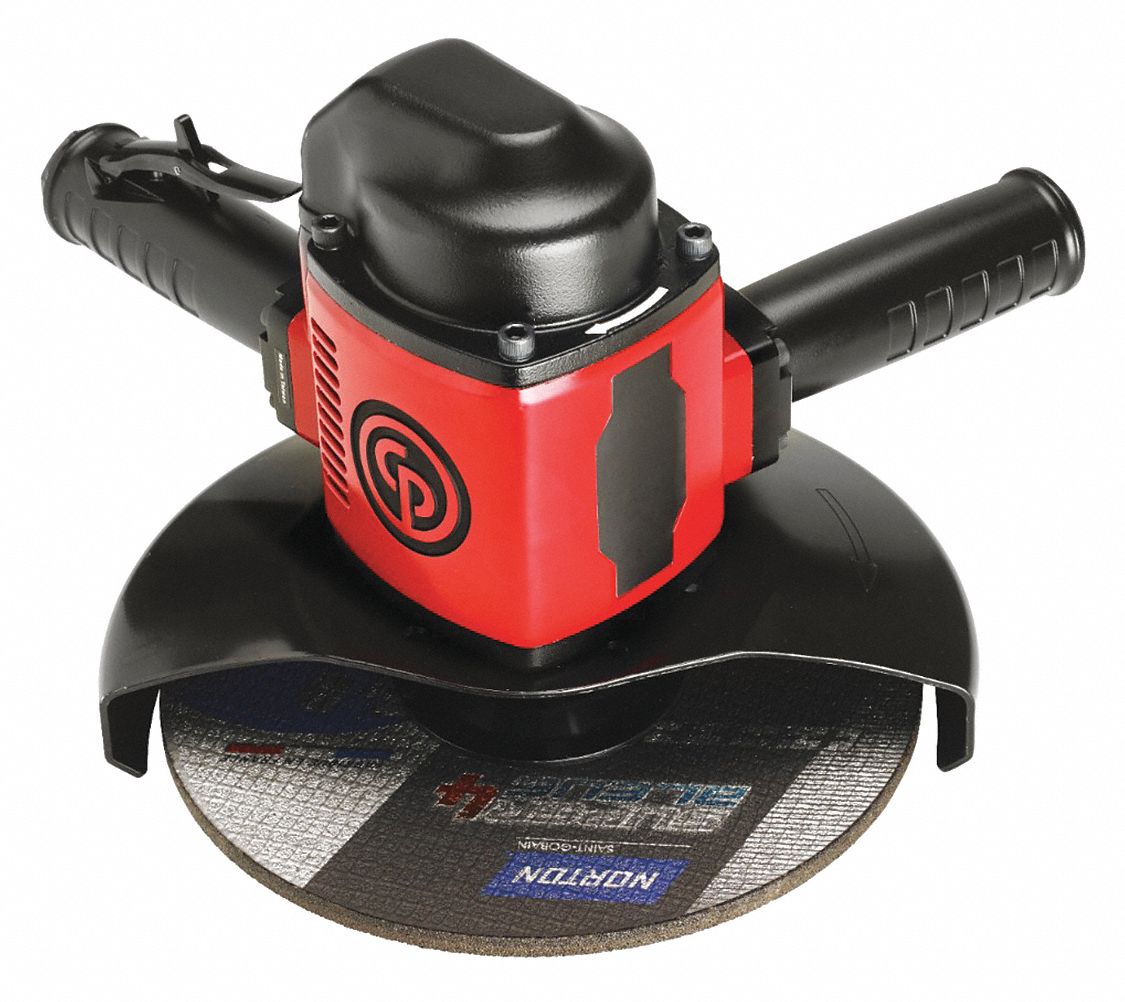 AIR GRINDER, INDUSTRIAL, SAFETY LEVER, VERTICAL, REQUIRED PRESS 90 PSI, 9 IN, 9 13/16 IN, COMPOSITE