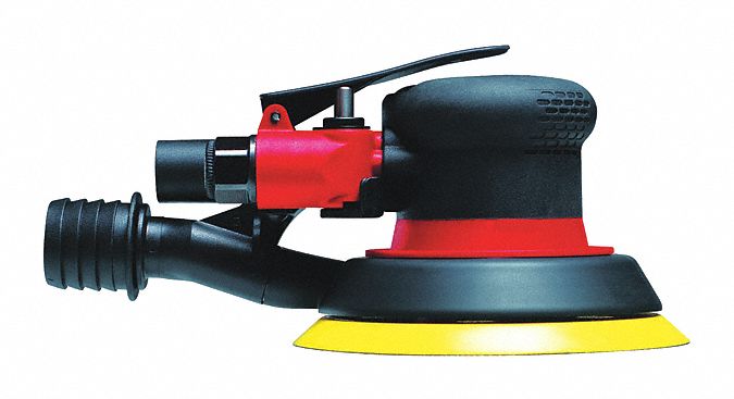 AIR ORBITAL SANDER, HOOK-AND-LOOP, 12000 RPM, 90 PSI, 0.3 HP, PAD SIZE 5 IN, FOR 1/4