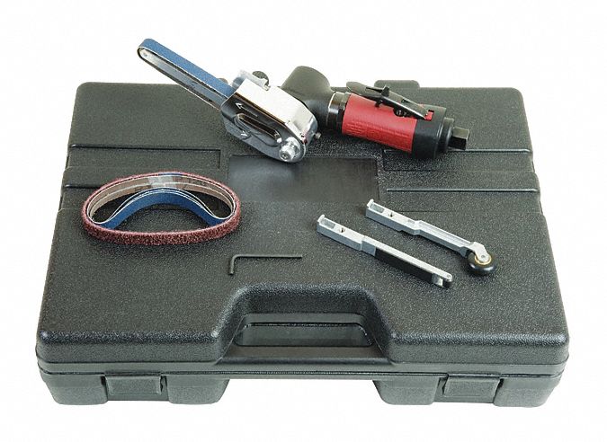AIR BELT SANDER, INDUSTRIAL, 0.4 HP, 26,000 RPM,12 IN LENGTH X 1/2 IN WIDTH BELT,COMPOSITE/ALUMINUM