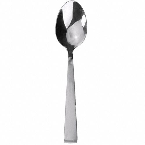 Dessert Spoon: Cora, 18/0, Stainless Steel, 7 1/4 in Overall Lg, Silver, Satin