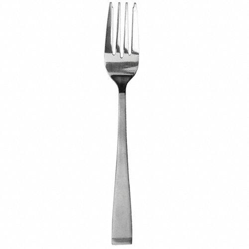 Salad Fork: Cora, 18/0, Stainless Steel, 7 in Overall Lg, Silver, Satin