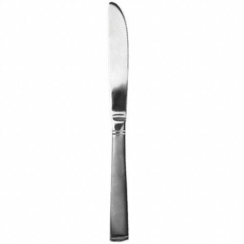 Dinner Knife: Cora, 18/0, Stainless Steel, 9 1/4 in Overall Lg, Silver, Satin