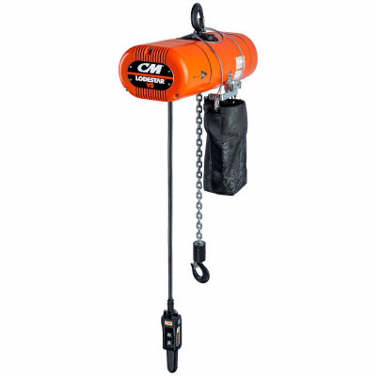 Electric Chain Hoist: H4 - Heavy Duty, 115V AC, Hook Mounted - No Trolley, 10 ft Max Lifting Lg