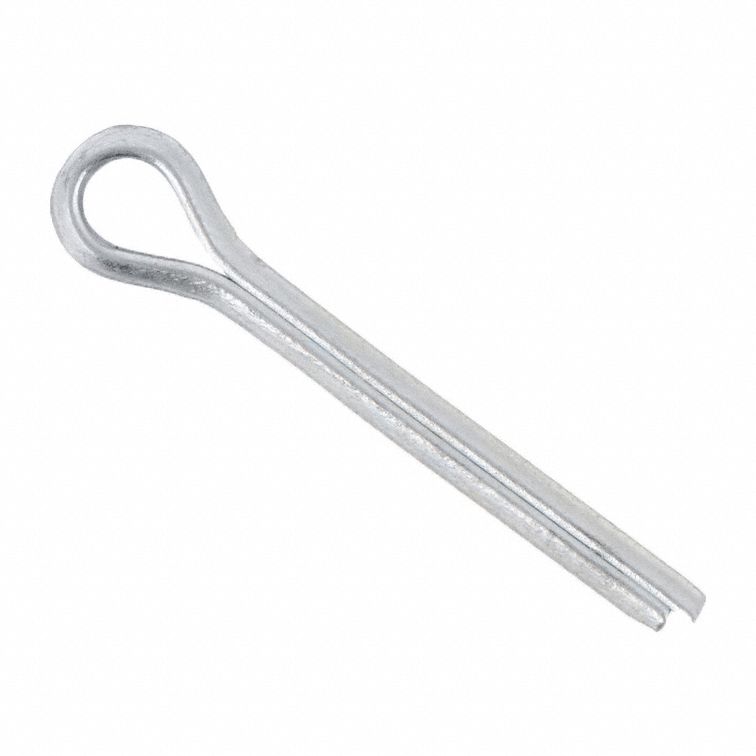 Cotter Pin: Extended Prong, Inch, 1/16 in Pin Dia, Steel, Ungraded, Zinc Plated, 1, 000 PK