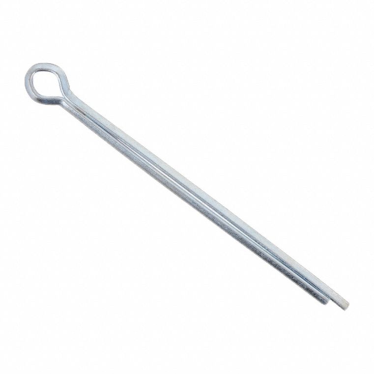 Cotter Pin: Extended Prong, Inch, 5/16 in Pin Dia, Steel, Ungraded, Zinc Plated, 25 PK