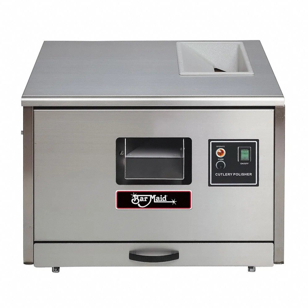 Cutlery Polisher: 7, 000 Pieces per Hour, 25 5/8 in Overall Dp, 19 in Overall Ht, Portable