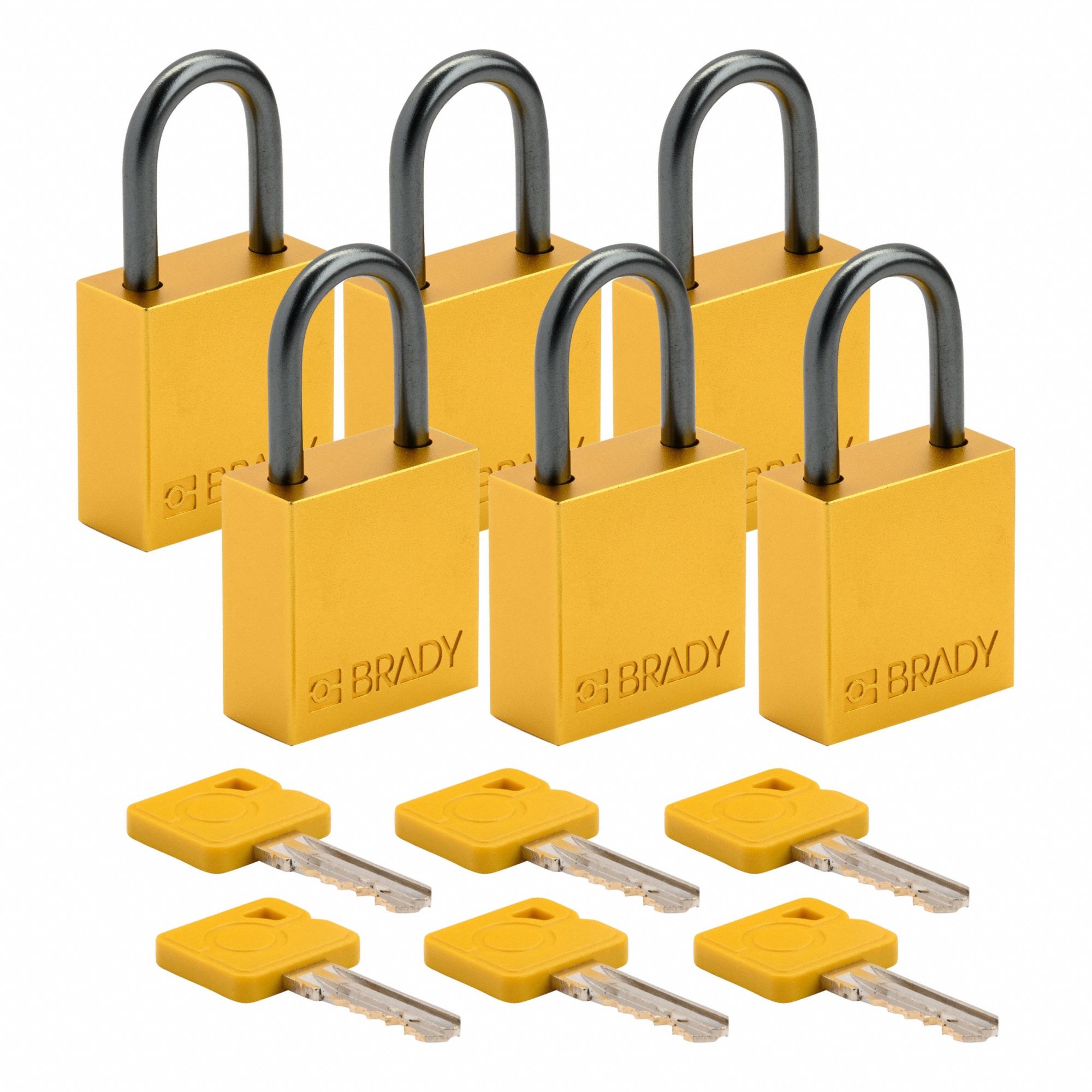 K7468 Lockout Padlock KA Yellow 1-7/16 H PK6