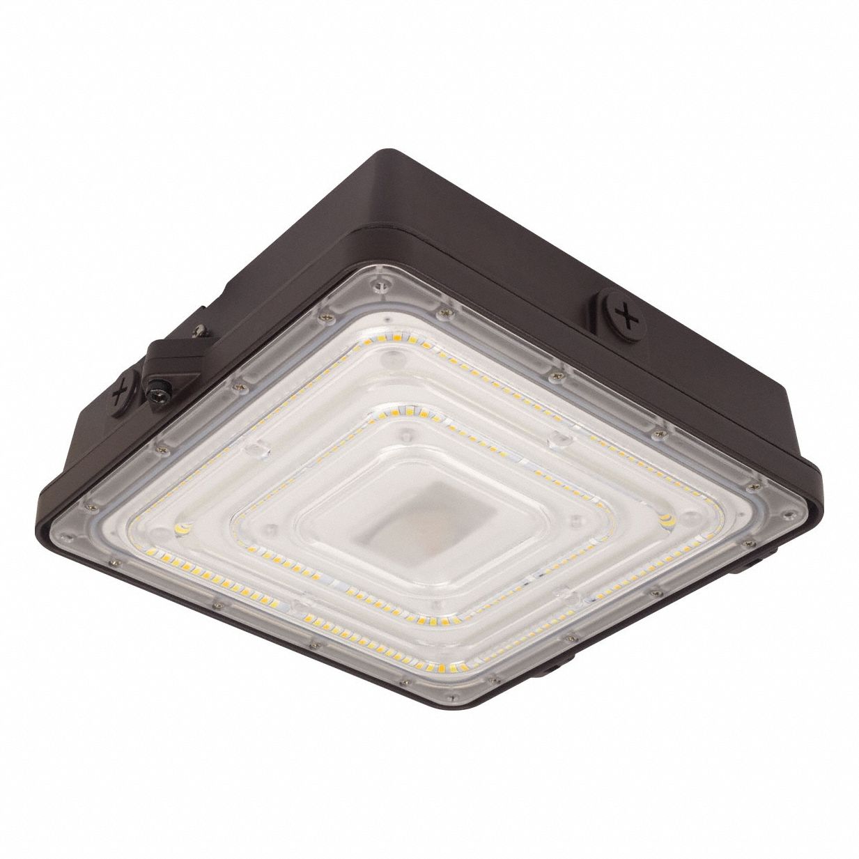 Canopy Light: LED, 2, 400 lm, 3000K/4000K/5000K, 250 W Fixture Watt, 120 to 277V AC, Type V, Bronze