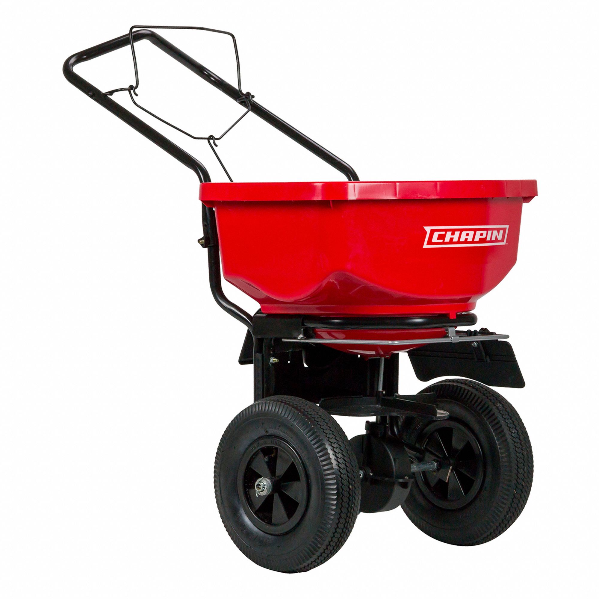BROADCAST SPREADER, ADJUSTABLE GATE, POWDER COATED, 80 LBS CAPACITY, 3 X 12 IN, PLASTIC, STEEL