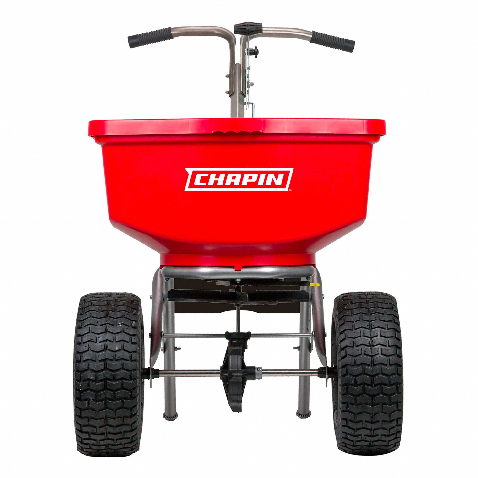 BROADCAST SPREADER, ADJUSTABLE GATE, 100 LBS CAPACITY, 5 X 14 IN, PLASTIC, METAL, STAINLESS STEEL