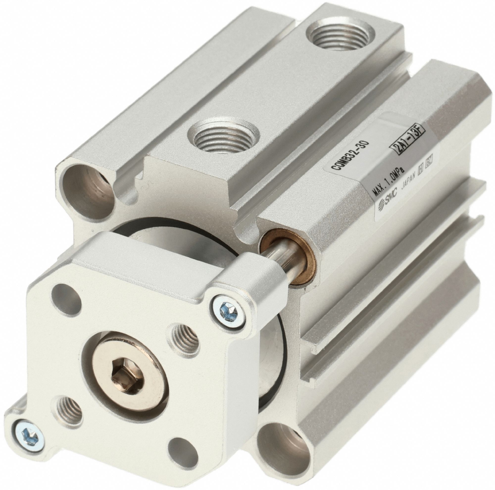 Compact Cylinder: 32 mm Bore Dia, 5 mm Stroke Lg, Through Hole Mounting, Aluminum, M5 x 0.8, CQM