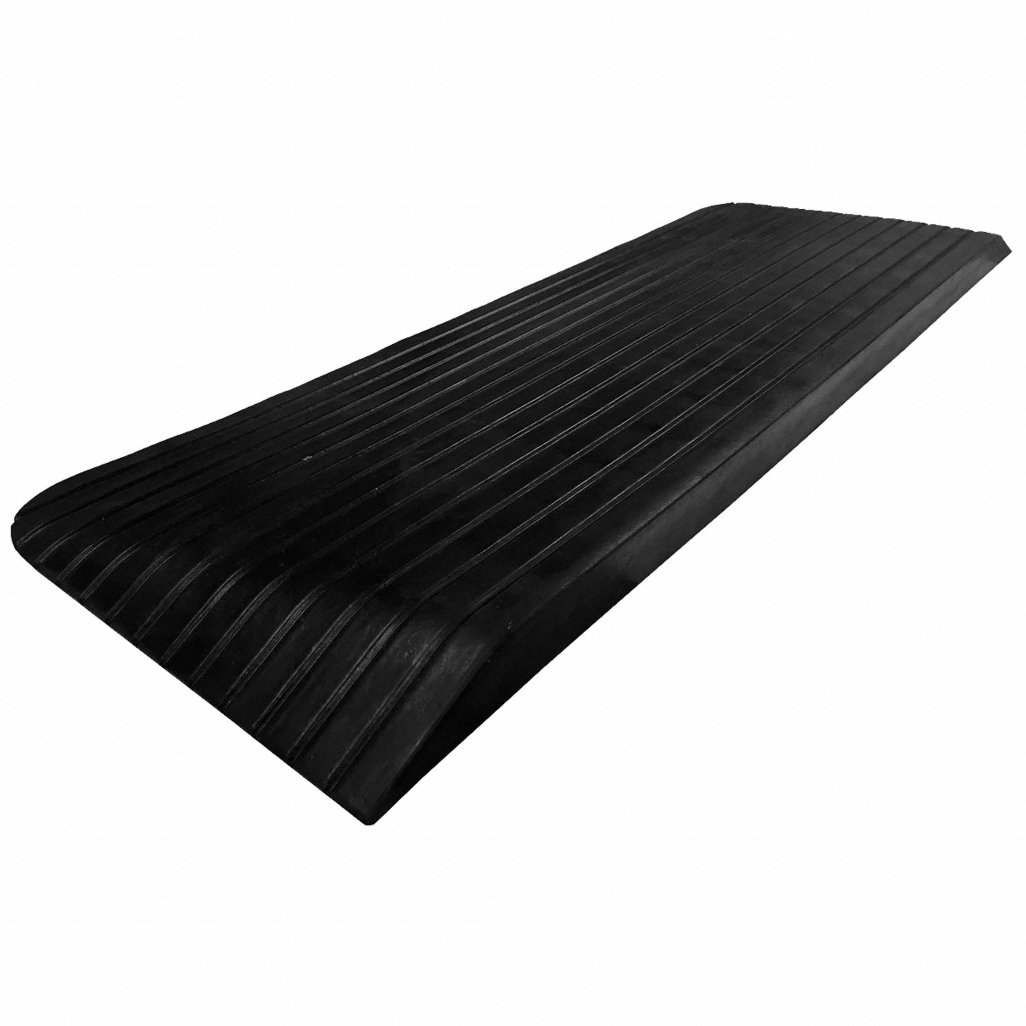 Threshold Ramp: 43 in Usable Wd, Threshold Ramp, 1, 300 lb Max Load Capacity, Rubber, Black, Grooved
