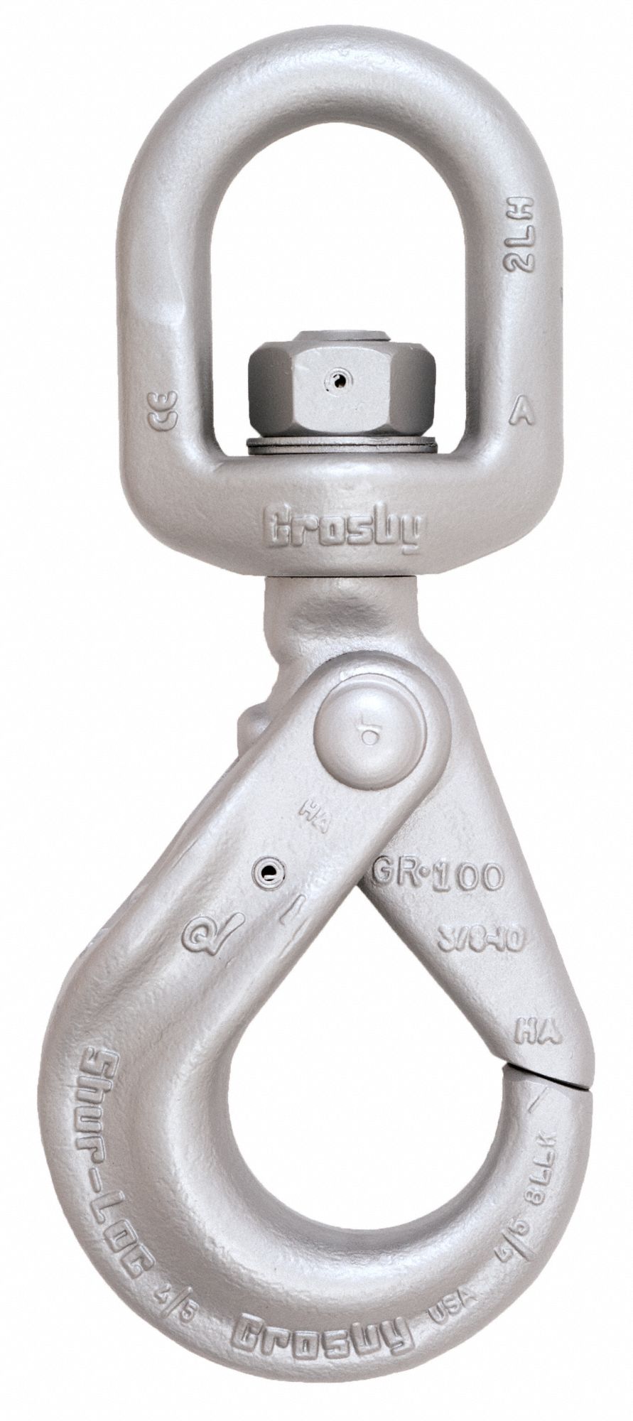 X100® Grade 100 Swivel Self Locking Hook with Bronze Bushing