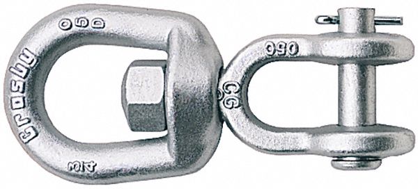 SWIVEL, 12,500 LB LOAD LIMIT, SWIVEL/JAW END, 1