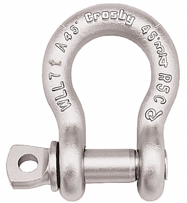 METAL SHACKLE, 21 TON LOAD LIMIT, HOT DIP GALVANIZED FINISH