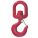 SWIVEL HOOK WITH BEARING, RED, 3 19/32 IN W X 7 41/64 IN L, ALLOY STEEL, 2 TON LOAD LIMIT, POWDER COATED