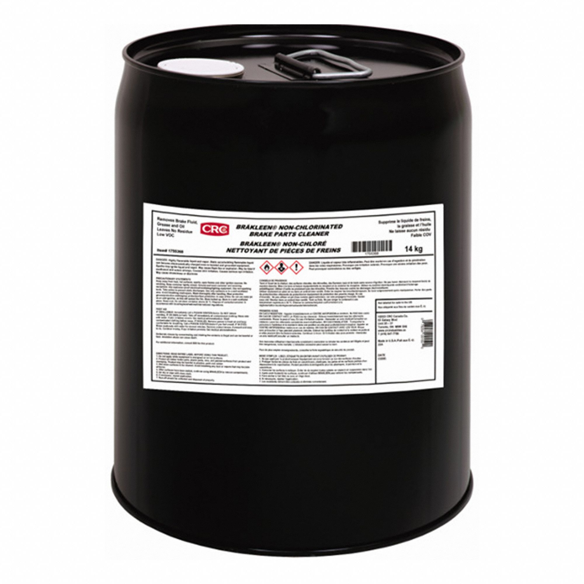 BRAKE PARTS CLEANER, CLEAR, 5 GAL, 0.78 SPECIFIC GRAVITY, LESS THAN 32 ° F FLASH POINT, WEIGHS 5 GAL