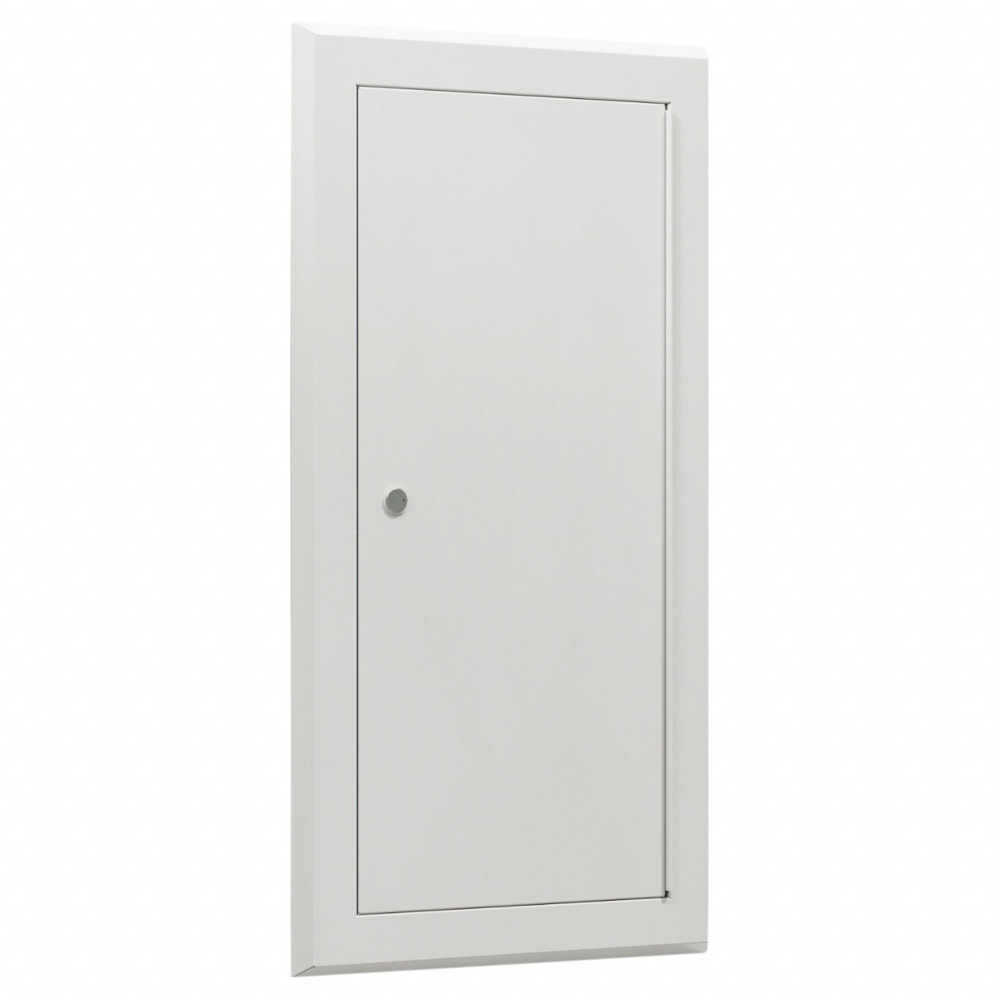 Fire Extinguisher Cabinet: For 10 lb Tank Capacity, Recessed, White, CRLRST-010700