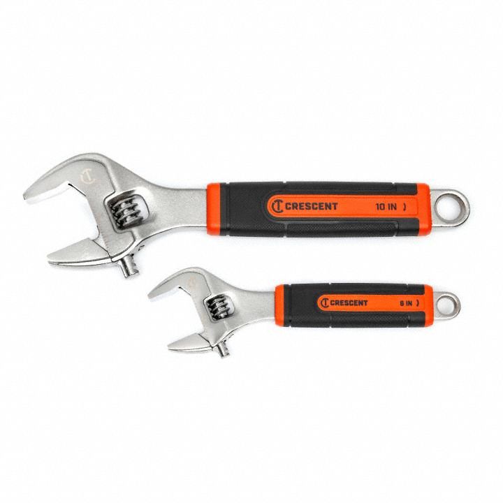 Adj Wrench Set 6/10in Chrome Cush Grip