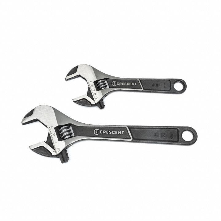 Wide Jaw Adjustable Wrench Set 6 and 10