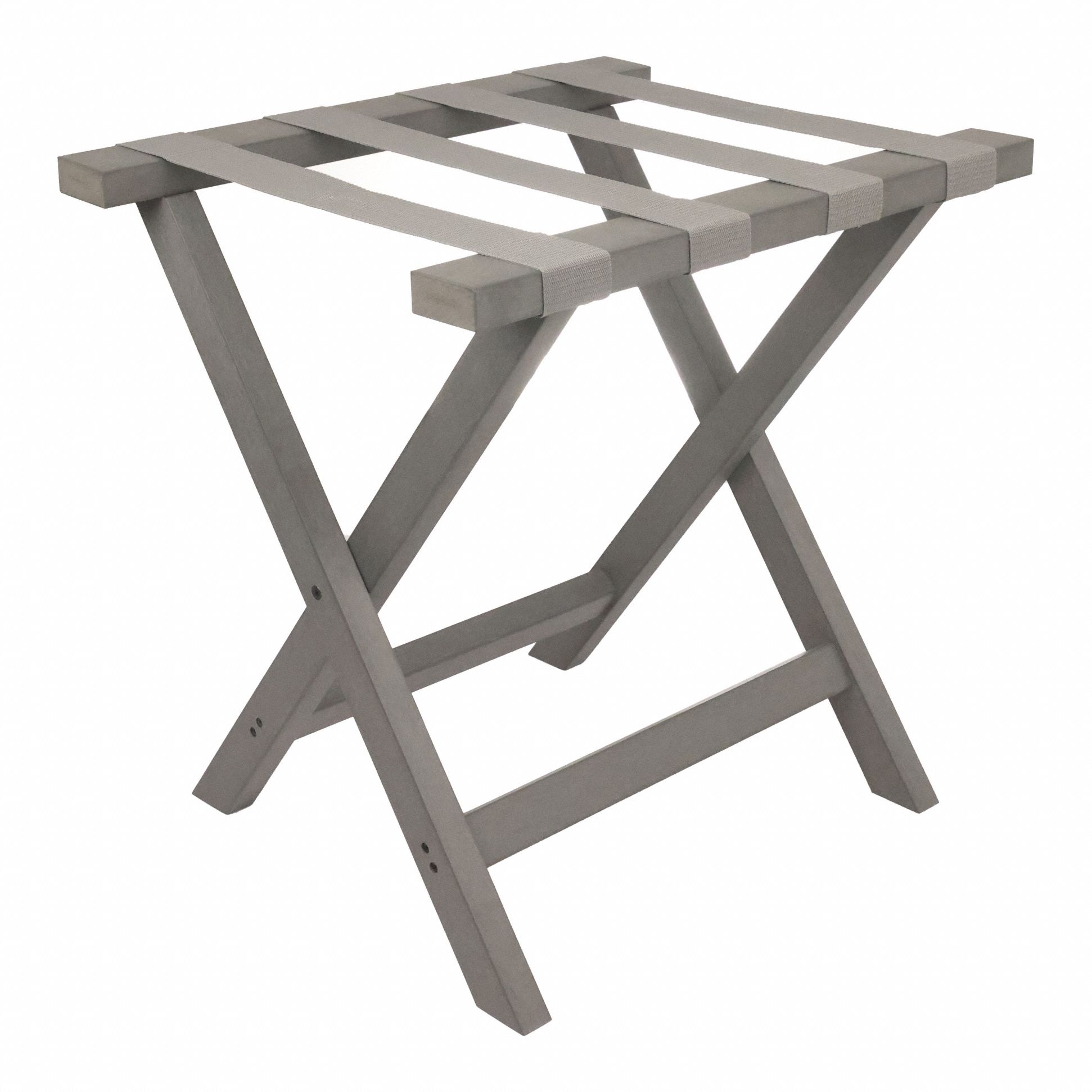 Folding Luggage Rack: 150 lb Load Capacity, Harbor Grey, Composite