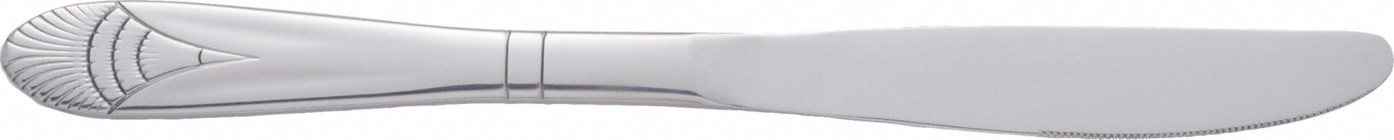 Dinner Knife: Cosmopolitan, 18/0, Stainless Steel, 8 5/8 in Overall Lg, Silver