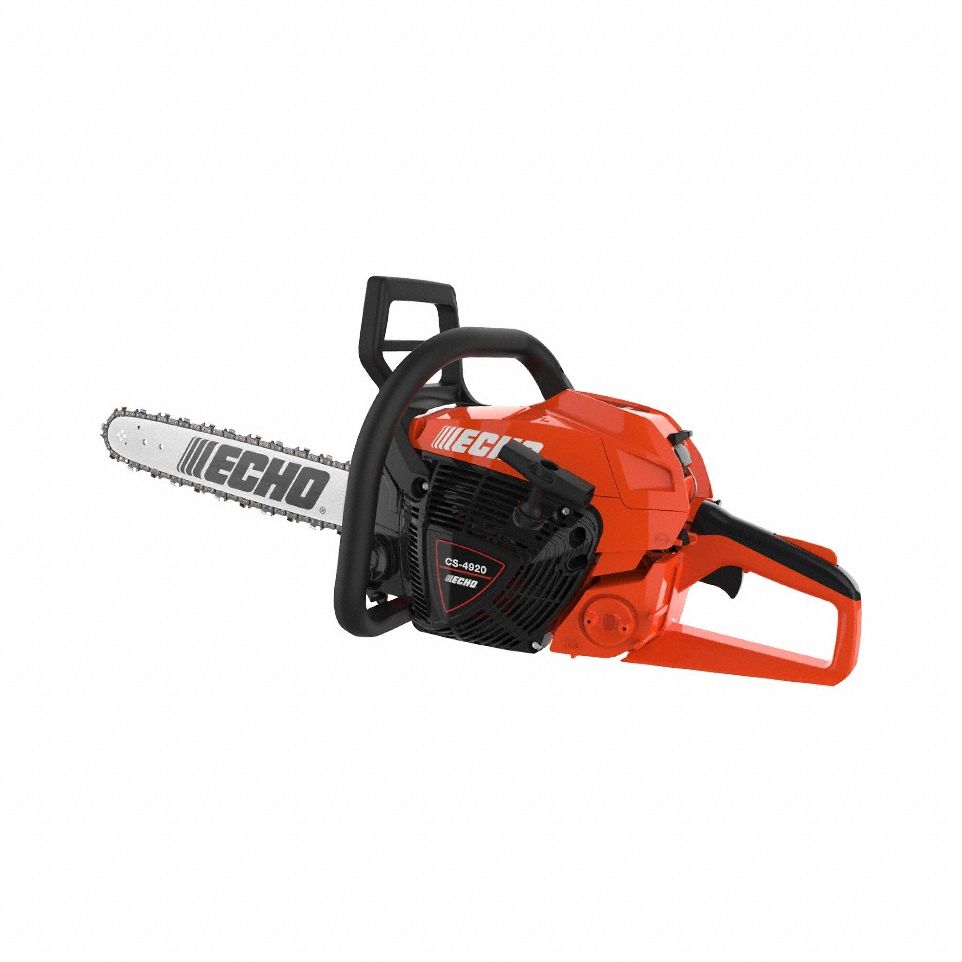 Gas-Powered Chainsaw: 18 in Bar Lg, Rear Handle, Auto/Adj Chain Oiler, 3.3 hp Horsepower