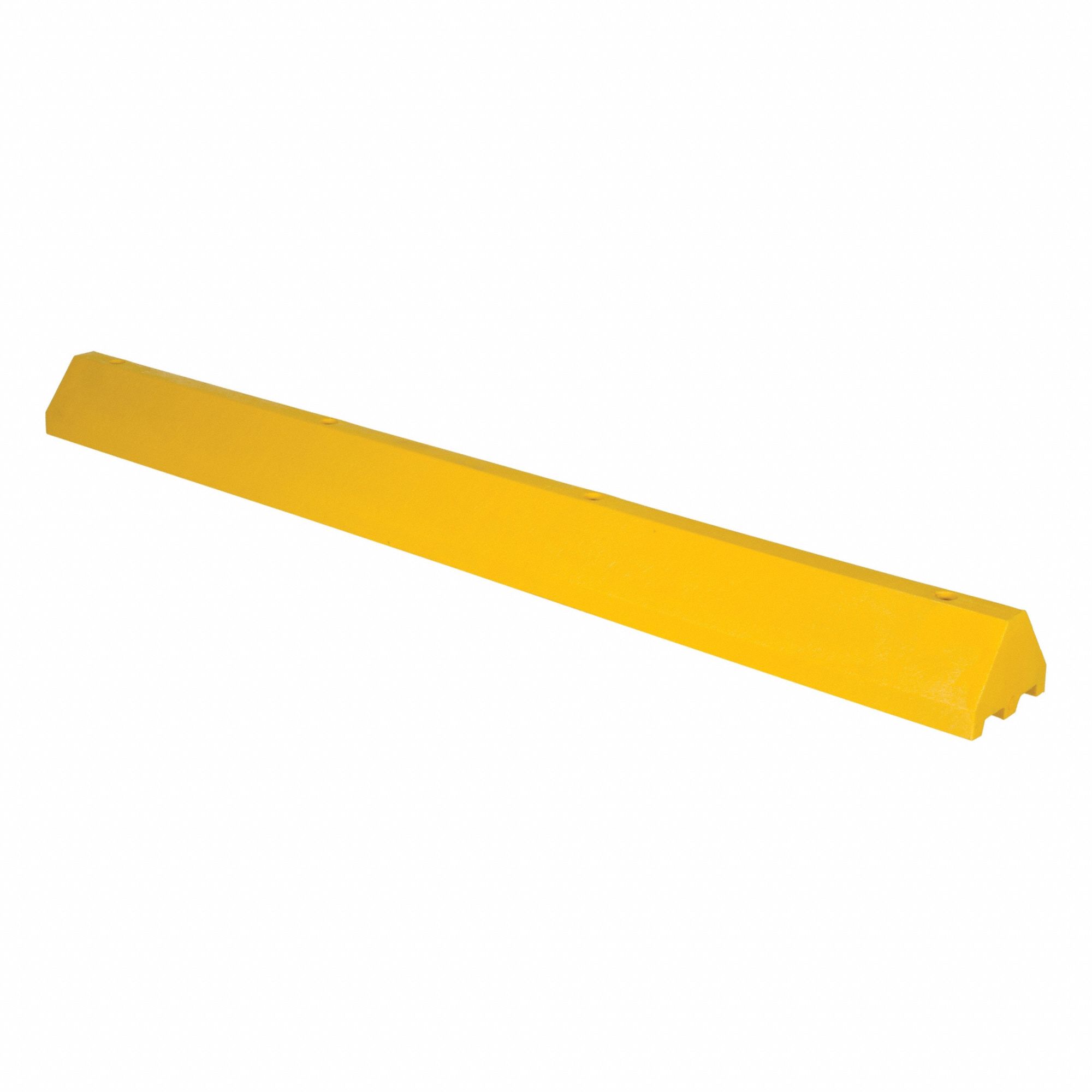 Parking Curb, 96" L, Yellow, Plastic