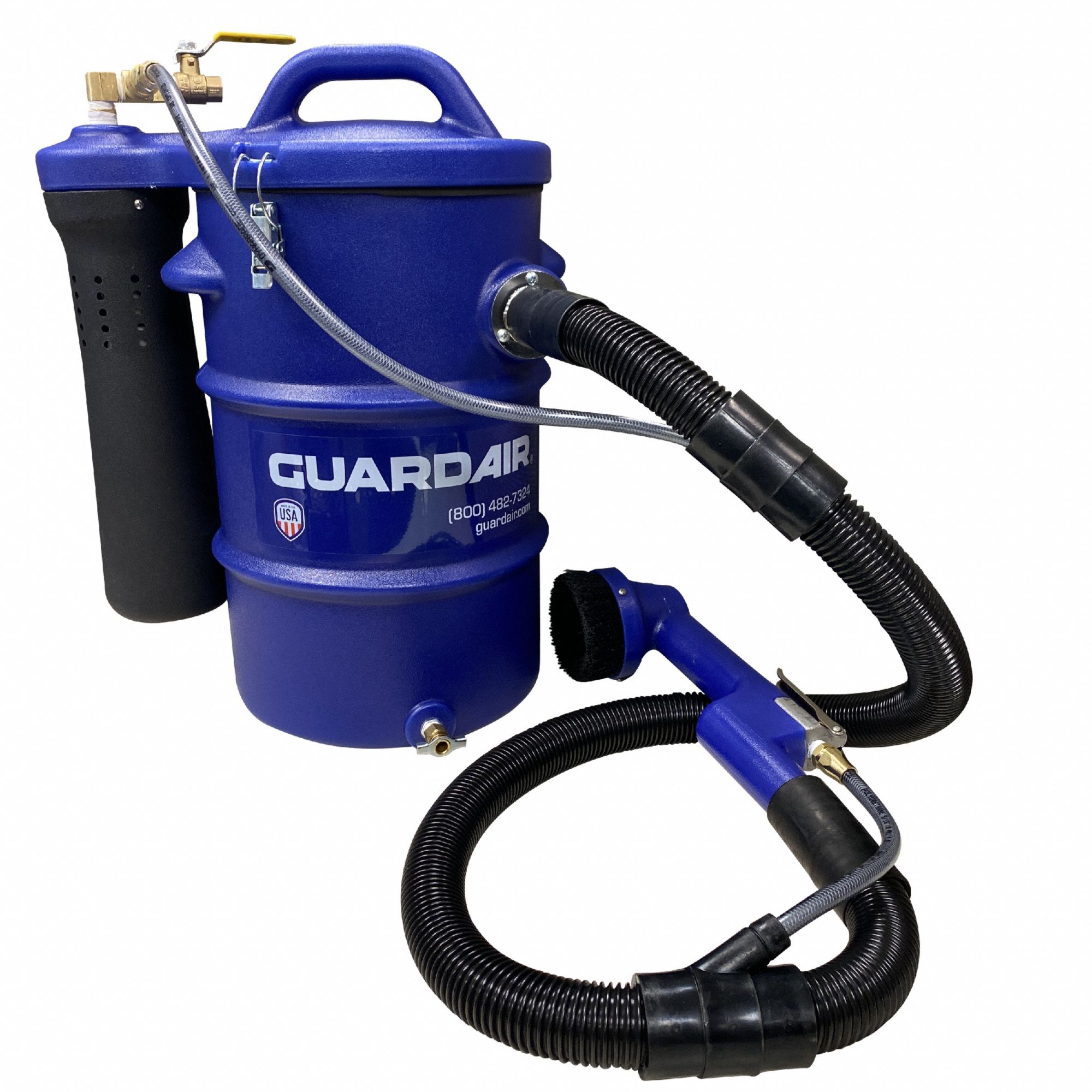 Vacuum Cleaner: Wet/Dry, Std, Polyethylene, 1 1/2 in Vacuum Hose Dia, 77 in Static Pressure