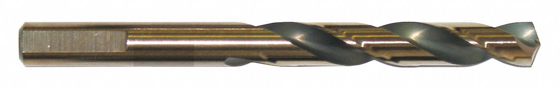 MECHANICS-LENGTH DRILL BIT, 3-FLAT, 19/64 IN DIA, STAINLESS STEEL