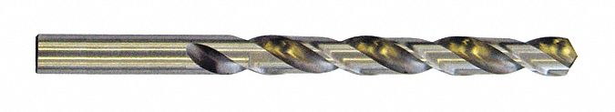 JOBBER DRILL BIT, BRIGHT, 3 11/16 IN FLUTE, 5 9/32 IN L, 7/16 IN DIA, HIGH-SPEED STEEL