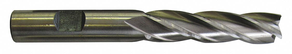 END MILL, 3/8 X 3/8 IN, CC LS, HIGH SPEED STEEL