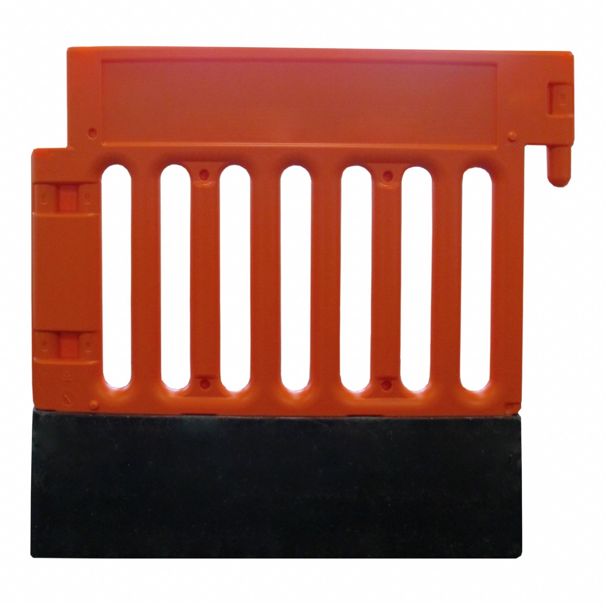 Pedestrian Barricade: Manual Carry, 38 in Ht, 3 9/16 ft Lg, 15 1/4 in Wd, Orange