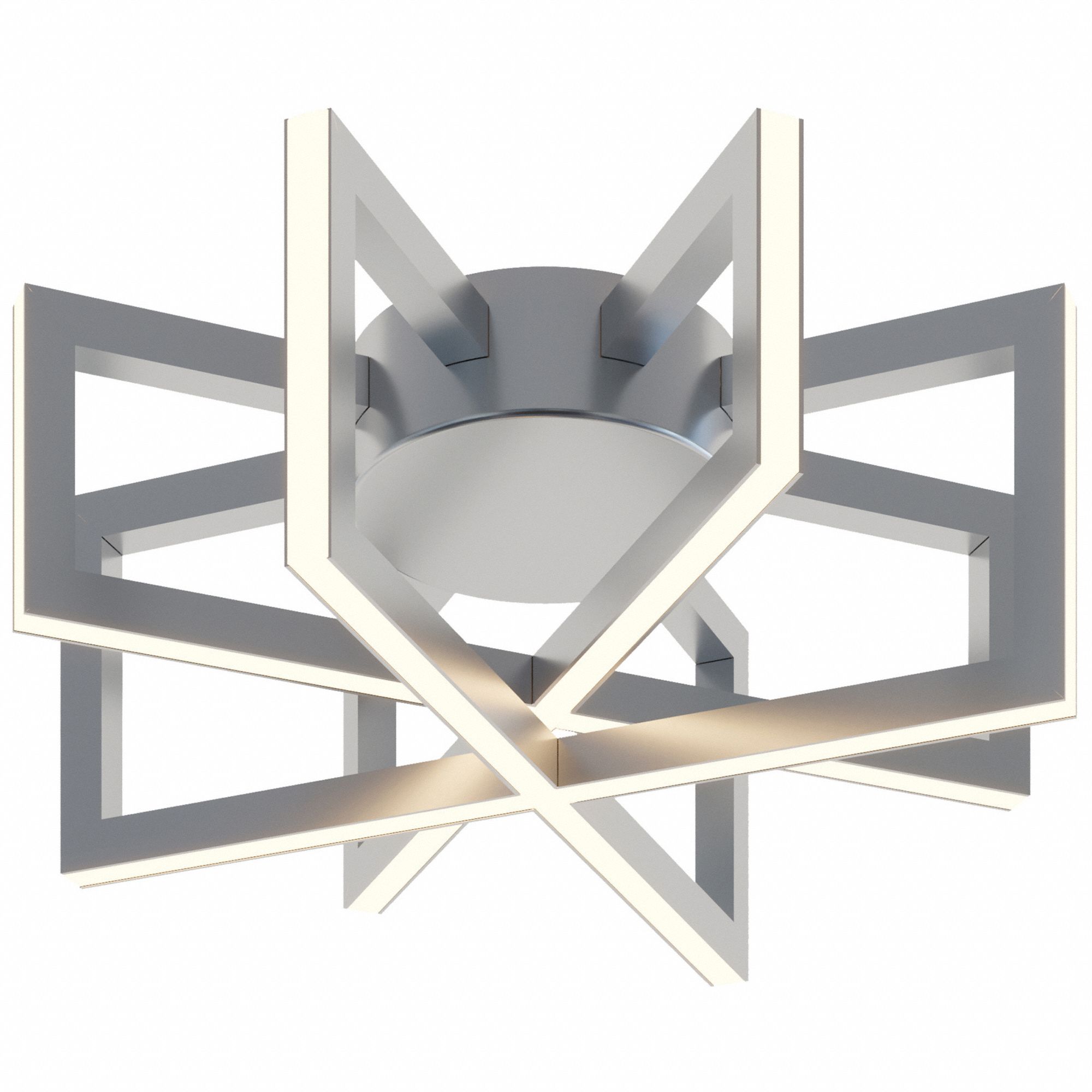 LEDSemi-Flush: 13 in Dia, Satin Nickel, 5 1/4 in Ht, 3, 200 lm, 3000K, 30 W, 120V AC, CSSC, Aluminum