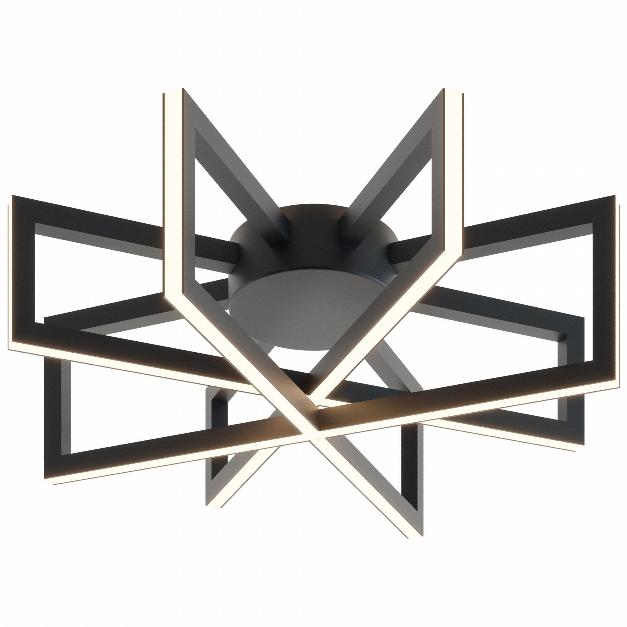 LEDSemi-Flush: 17 in Dia, Black, 5 1/4 in Ht, 4, 000 lm, 3000K, 38 W, 120V AC, CSSC, Aluminum