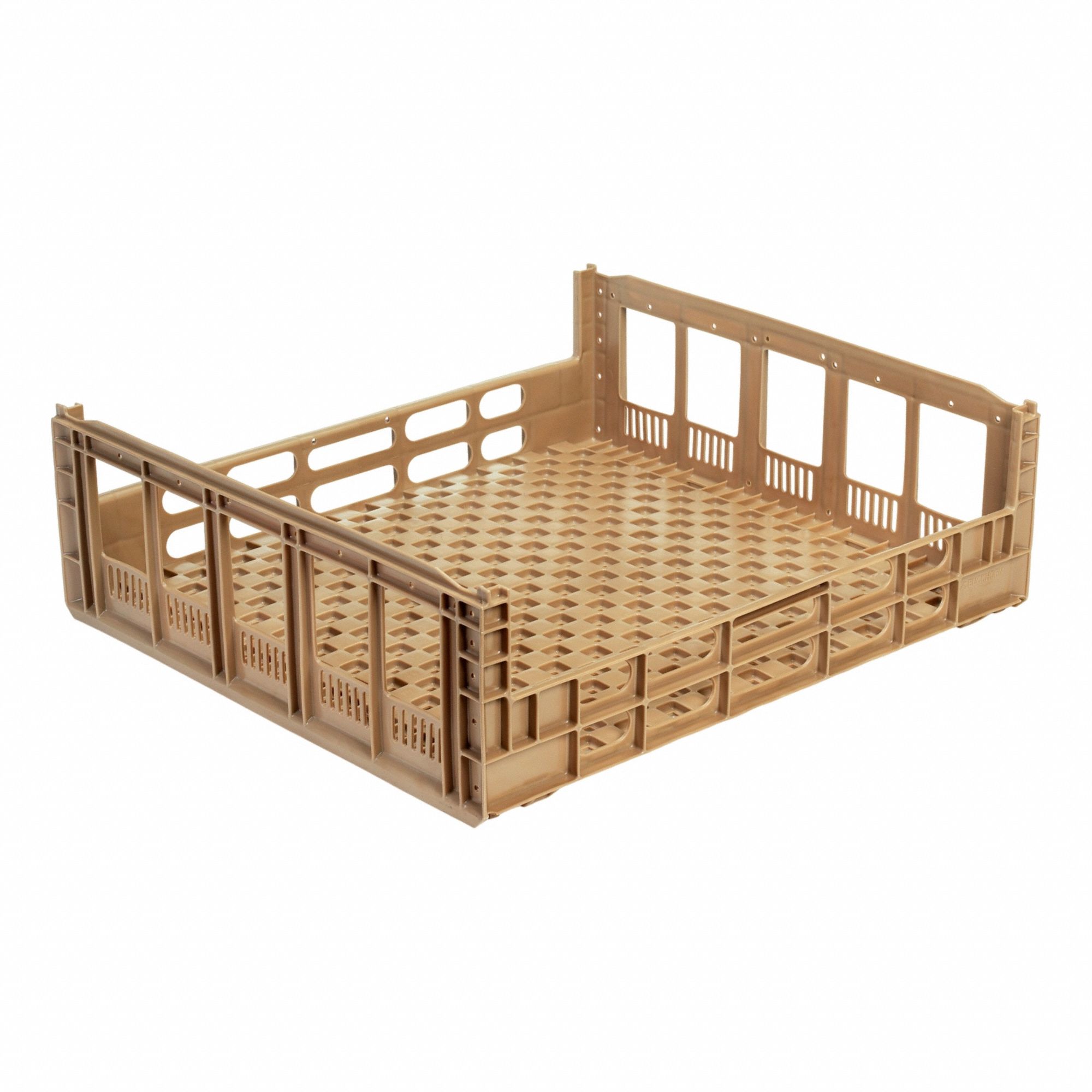 Food Handling Container: Beige, Stacking Capable, 80 lb Load Capacity, -20°F Min Op Temp