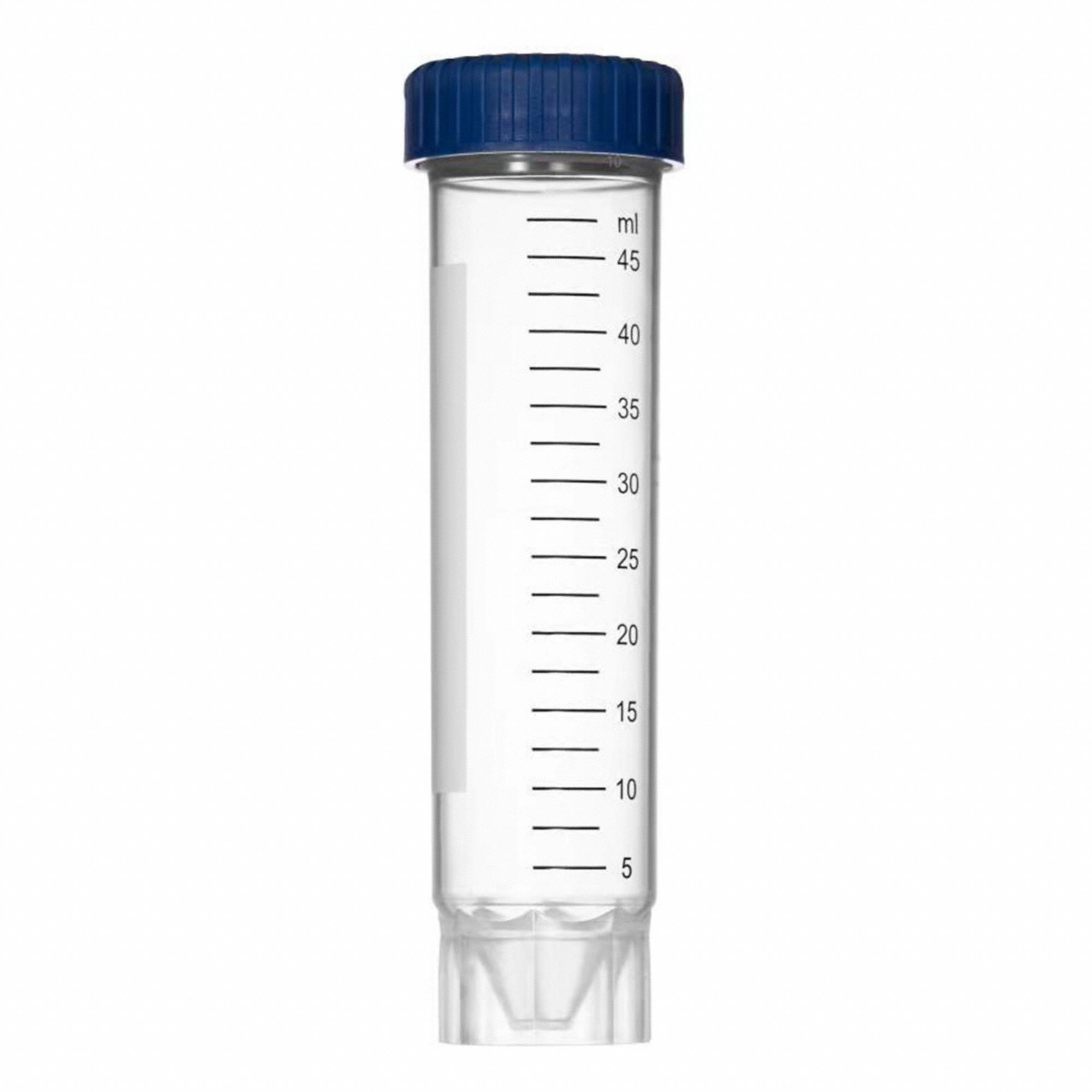 Centrifuge Tube: Polypropylene, 1.69 oz Capacity - oz, 50 mL Capacity - mL, Includes Closure, Clear