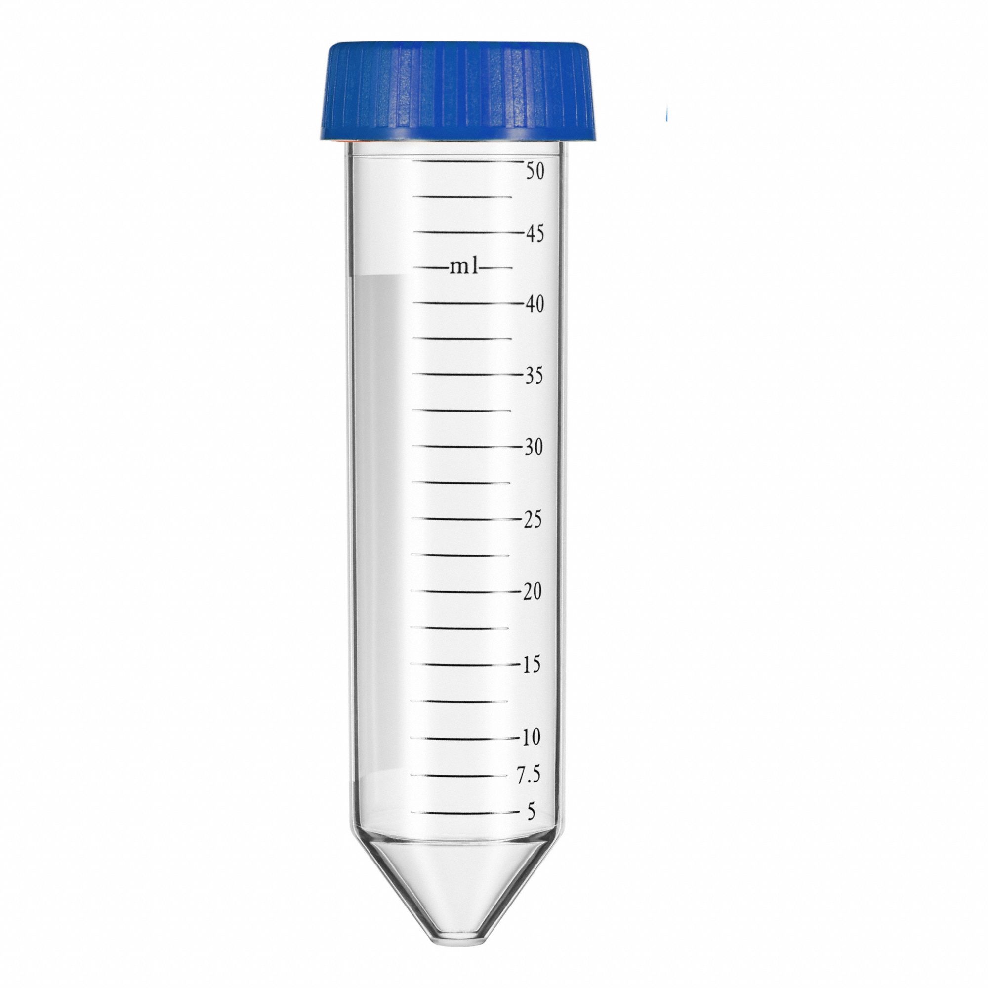 Centrifuge Tube: Polypropylene, 1.69 oz Capacity - oz, 50 mL Capacity - mL, Includes Closure, Clear