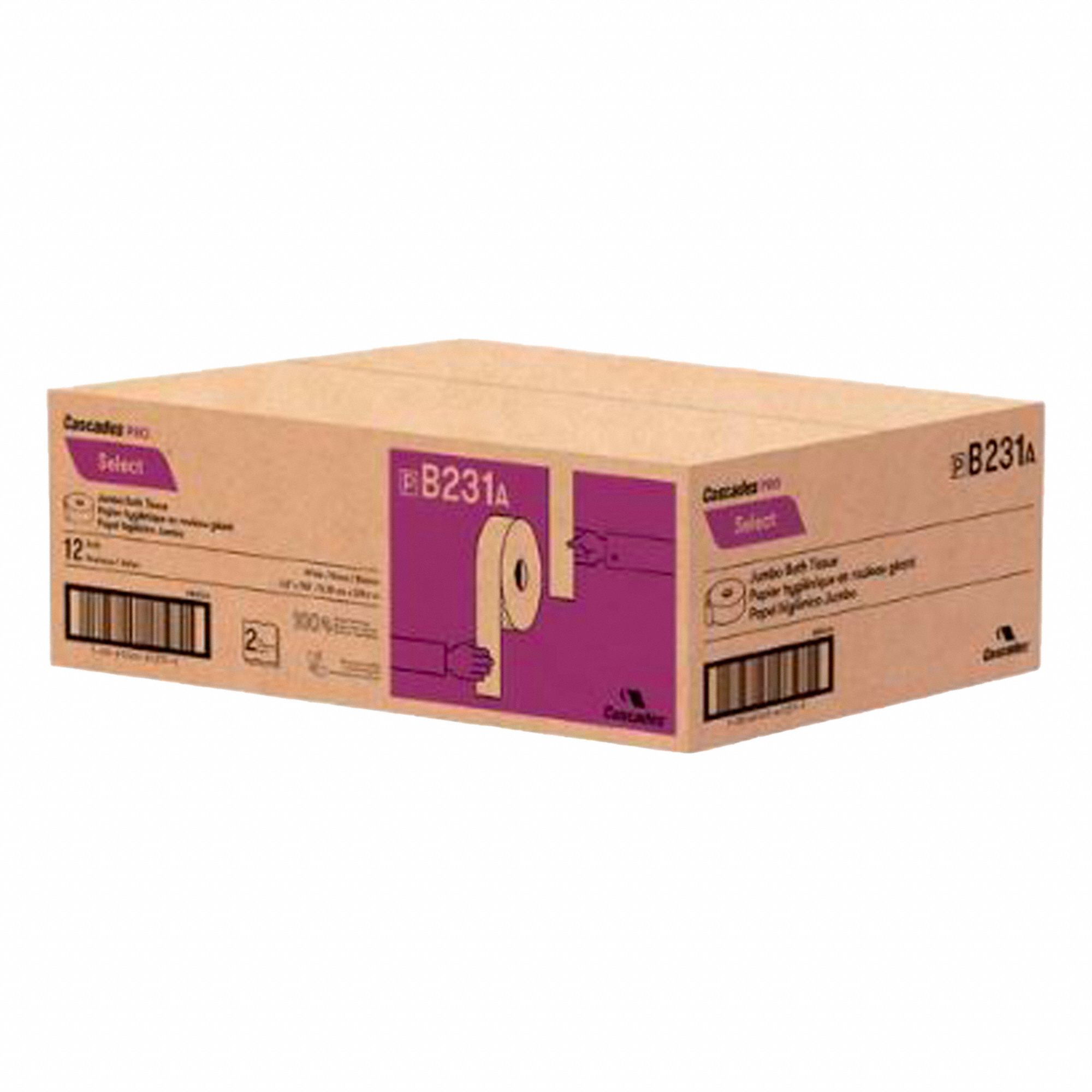 JUMBO BATH TISSUE,750 FT LEN,12 ROLLS/CS