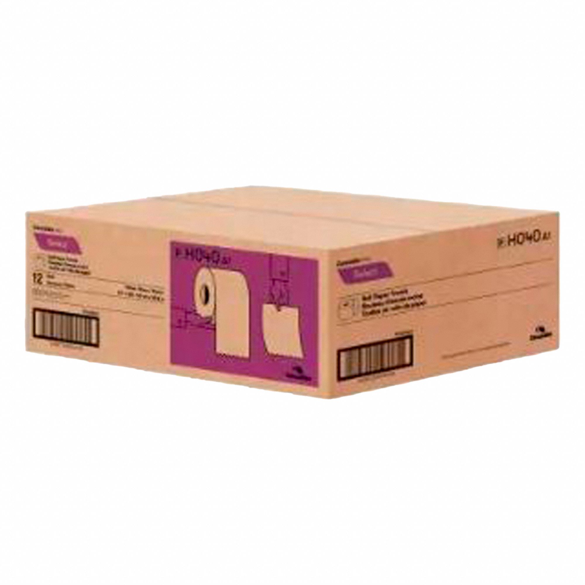 PAPER TOWEL ROLL, HARDWOUND, 1-PLY, WHITE, 425 FT X 7⅘ IN, UNIVERSAL, 12 PK