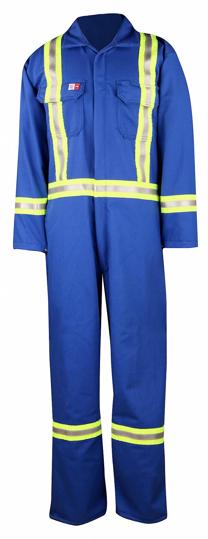 COVERALL, FLAME RESISTANT, 2-WAY ZIPPER, ROYAL BLUE, 4X-LARGE, SHORT, COTTON/NYLON