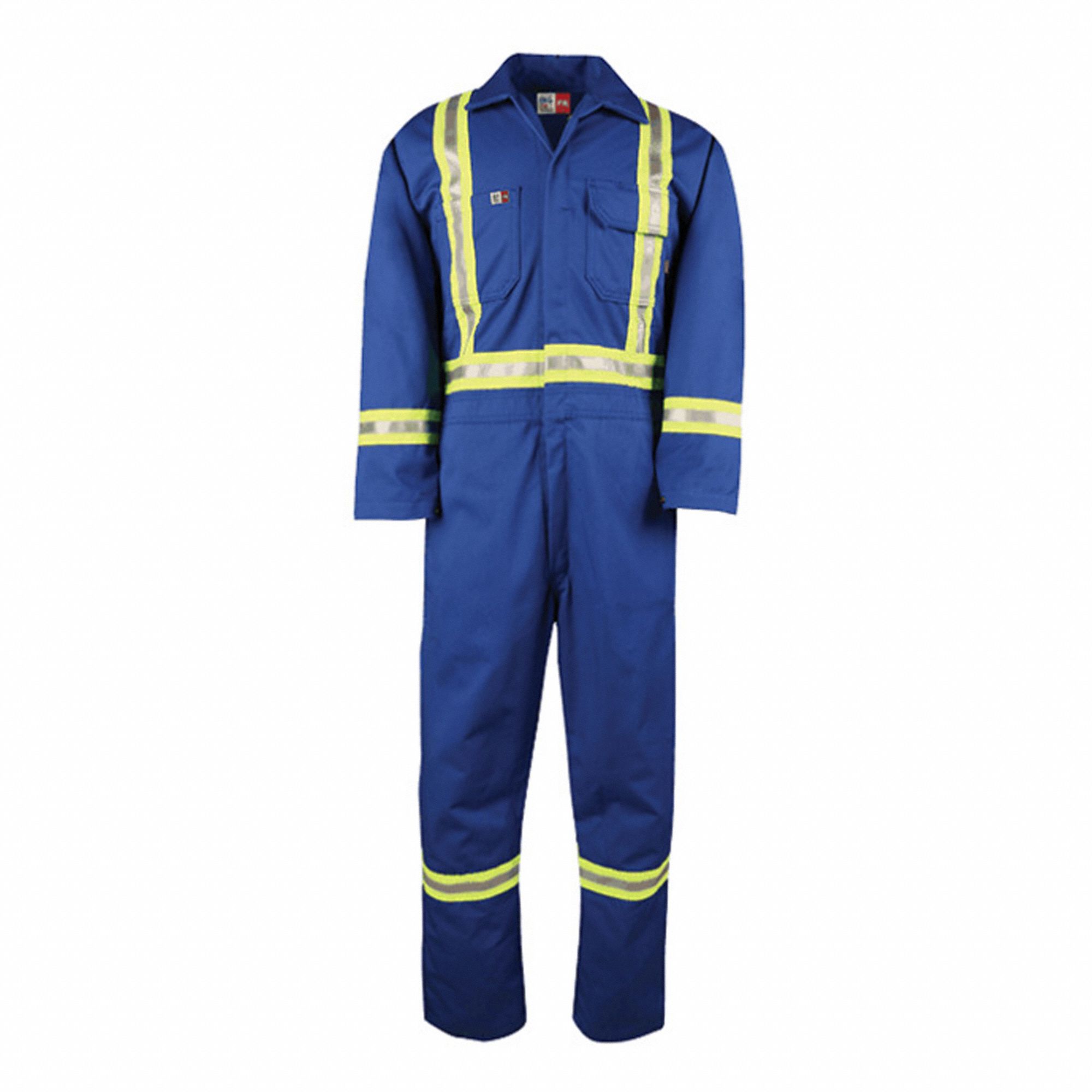 MEN'S FLAME-RESISTANT COVERALLS, M SHORT, BLUE, 7 OZ FABRIC WEIGHT, 7 POCKETS