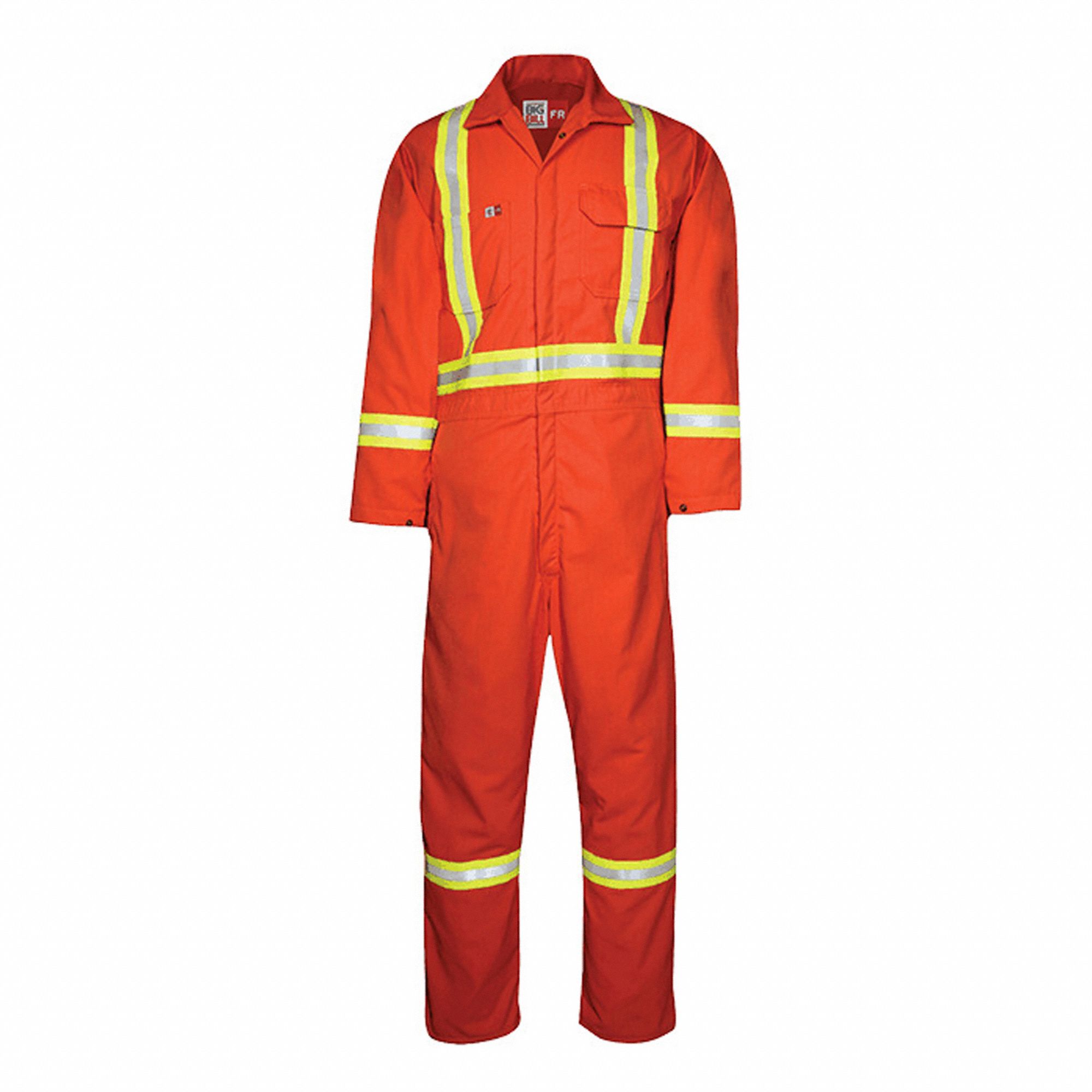 MEN'S FLAME-RESISTANT COVERALLS, XL, ORANGE, 9 OZ FABRIC, FLAME RESISTANT, 7 POCKETS