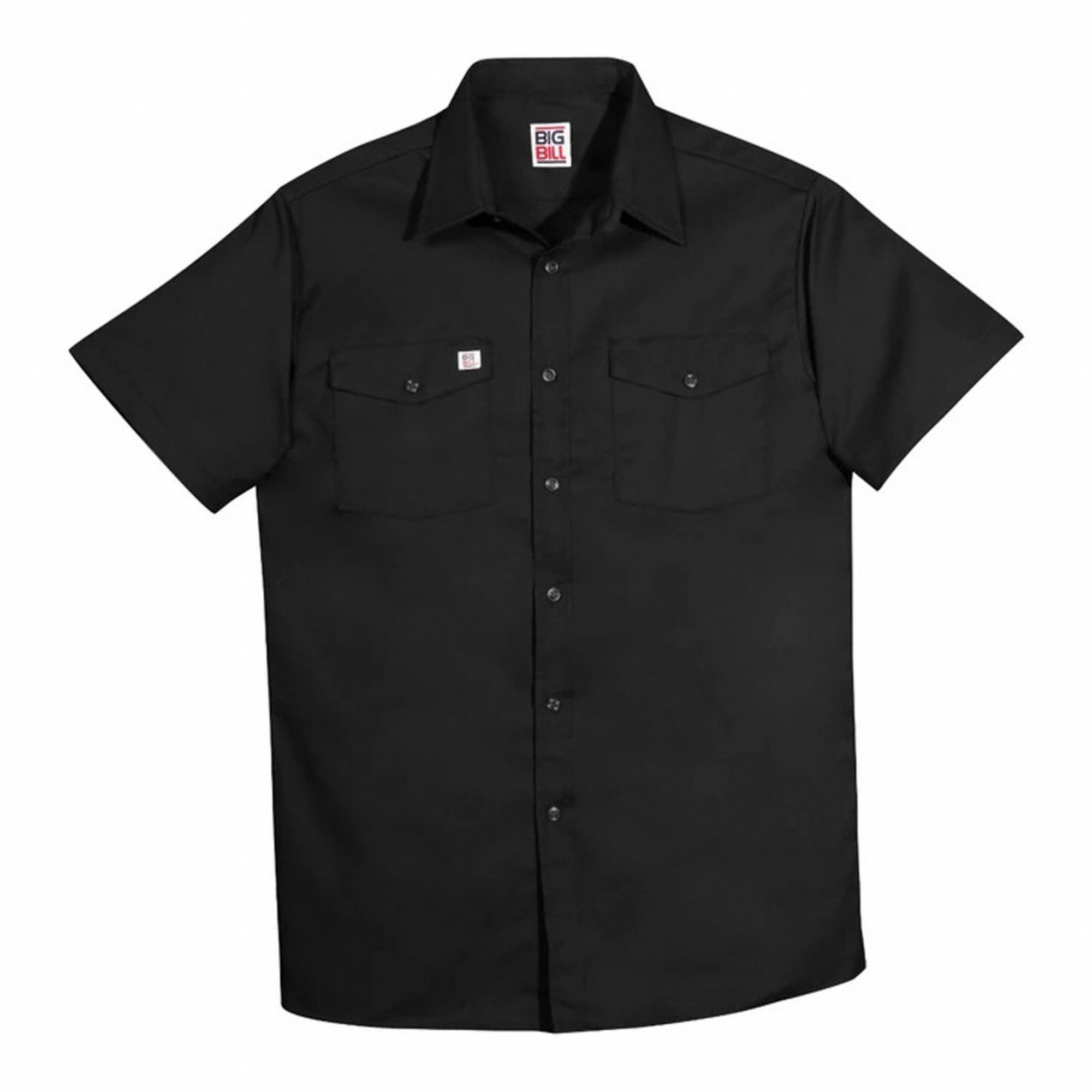 BIG BILL WORK SHIRT, BLK, SIZE 4XL, 65% POLYESTER/35% COTTON, OZ