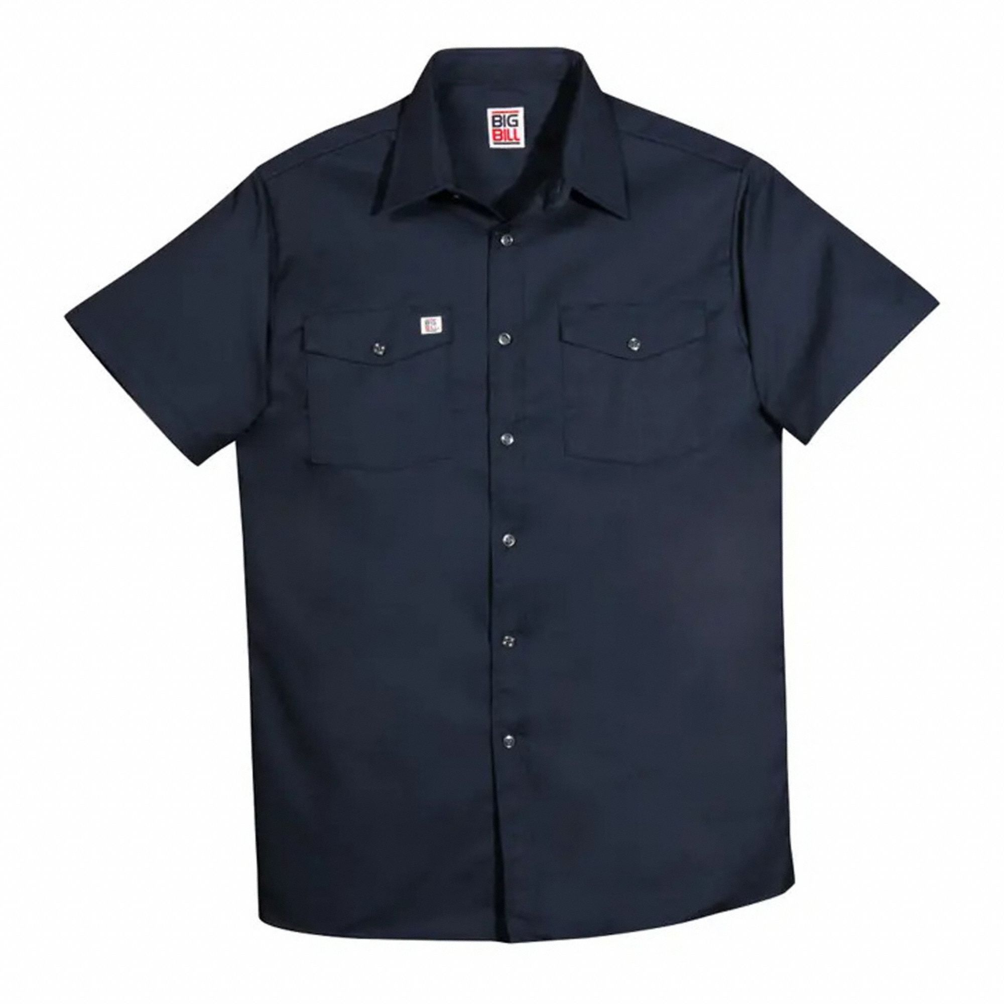 CHEMISE DE TRAVAIL137,BLEU MARINE,M,COTON/POLYESTER,TISSU 6OZ,MANCHES COURTES,BOUTONNÉE