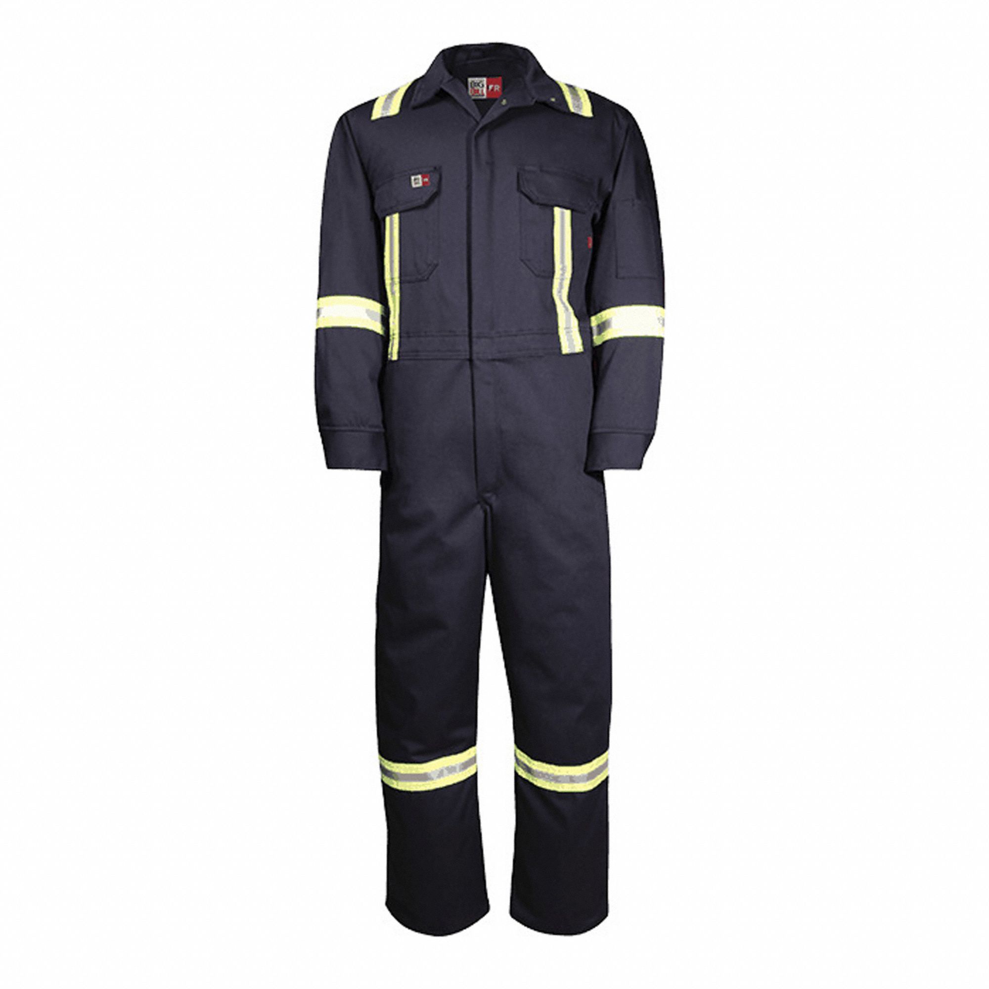 MEN'S COVERALLS, 50 TALL, NAVY, 7 OZ FABRIC WEIGHT, FLAME RESISTANT, 8 POCKETS